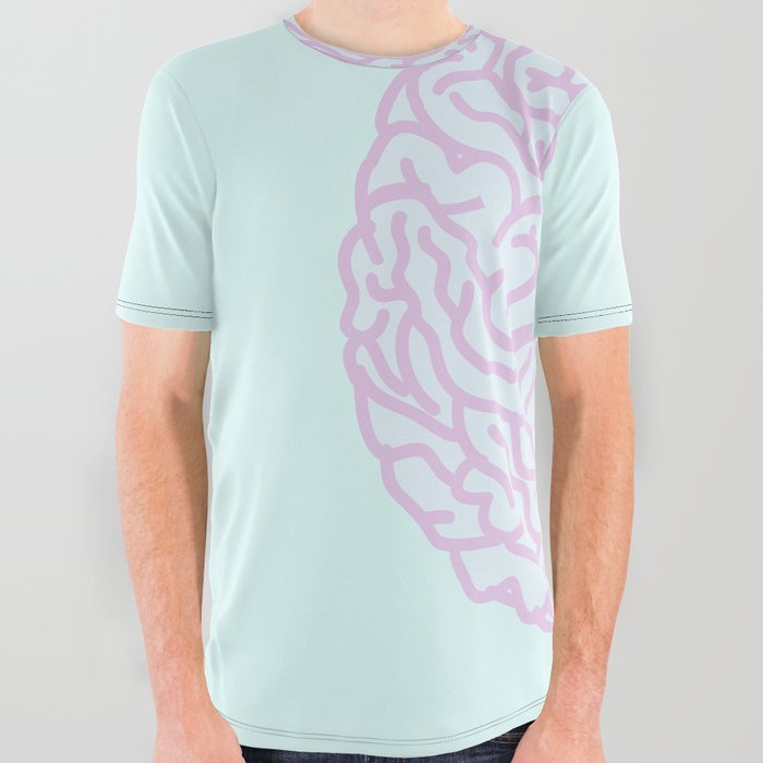 Pastel Brain All Over Graphic Tee