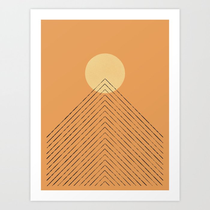 Abstract pattern 9 mountain sun landscape  Art Print