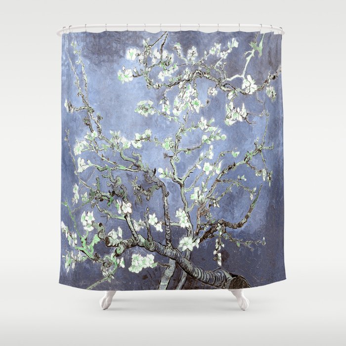 Vincent Van Gogh Almond Blossoms : Steel Blue Gray Shower Curtain by
purelove Society6