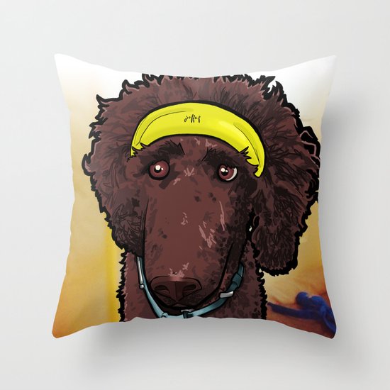 Hobbes (poodle) Throw Pillow