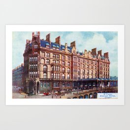 Vintage St Enoch railway station hotel Glasgow Art Print