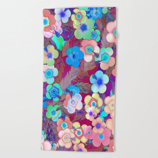 Hippie Hibiscus Beach Towel