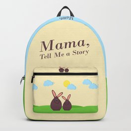 Mama, Tell Me a Story - A Sunny Day Backpack | Chocolate, Sunnyday, Clouds, Animal, Sun, Cartoon, Greengrass, Graphicdesign, Family, Designsforchildren 
