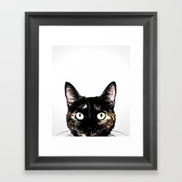 Peeking Cat Framed Art Print