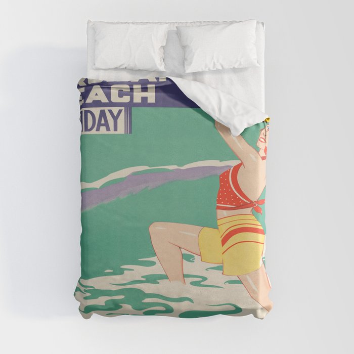 Vintage poster - Old Orchard Beach Duvet Cover