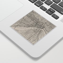 USA Saint Paul City Map Drawing - Black and White Aesthetic Sticker