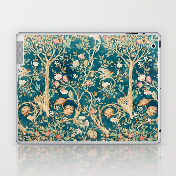 William Morris Vintage Melsetter Teal Blue Green Floral Art Laptop & iPad Skin