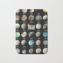 Moons Of Our Solar System Bath Mat | Solar, Space, The, Collage, Moons, Sci-Fi, Astronomy, Planets, Cosmos, Educational 
