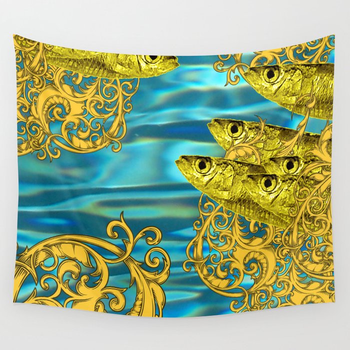 Gold_Fish Wall Tapestry
