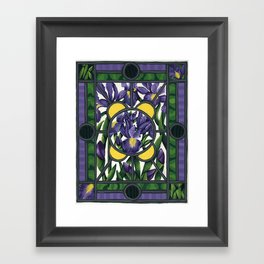 Stained Glass Irises Gerahmter Kunstdruck