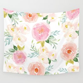 Sweet Pink Blooms (Floral 02) Wall Tapestry