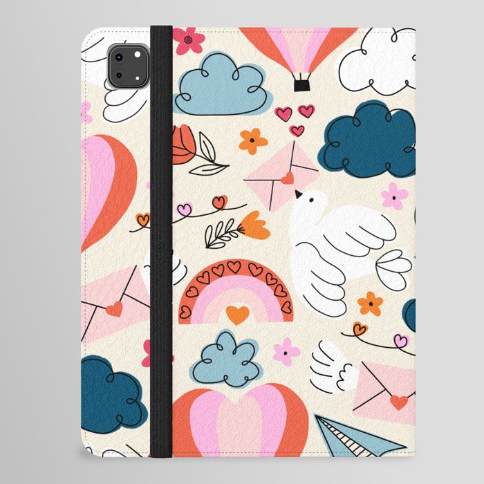 Love Is In The Air Valentines Pattern iPad Folio Case