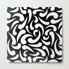 White Abstract Swirls Metal Print