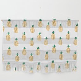 Pineapple Tropical Fruit Print Seamless Pattern Wall Hanging