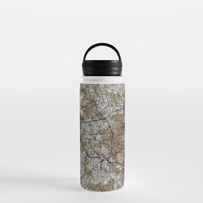 Authentic Berlin Map - Artistic Cartography Water Bottle