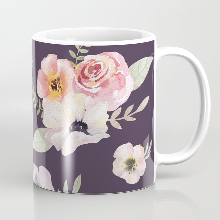 Floral I - Eggplant Coffee Mug