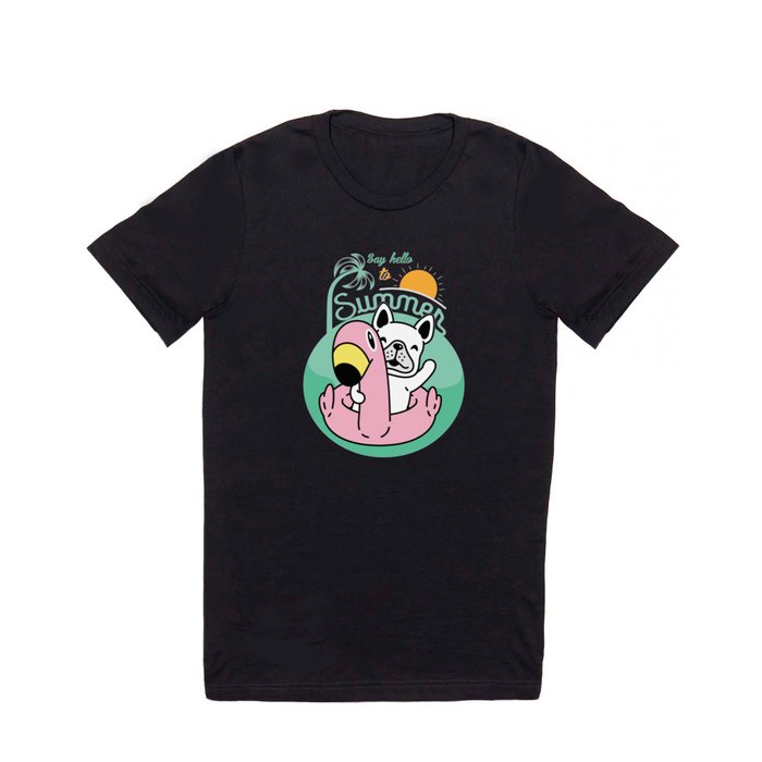 French Bulldog Flamingo Pattern T Shirt