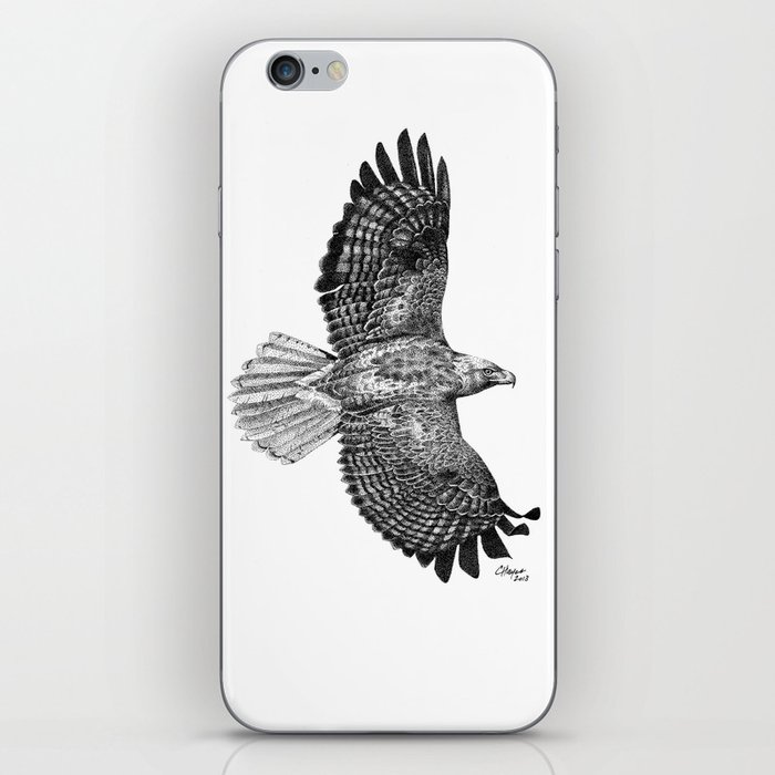 Red-Tailed Hawk (white background) iPhone Skin