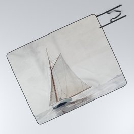 Sailing off Gloucester (ca.1880) Picnic Blanket