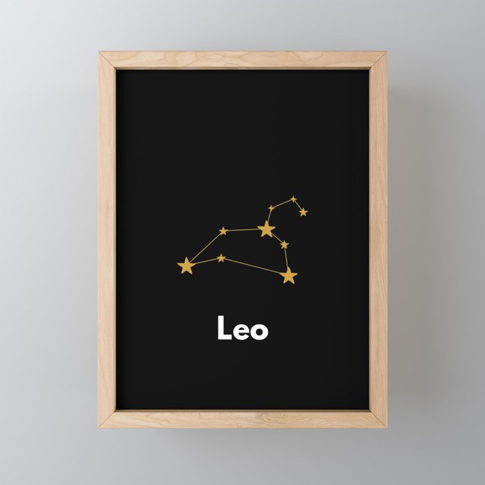 Leo, Leo Zodiac, Black Framed Mini Art Print