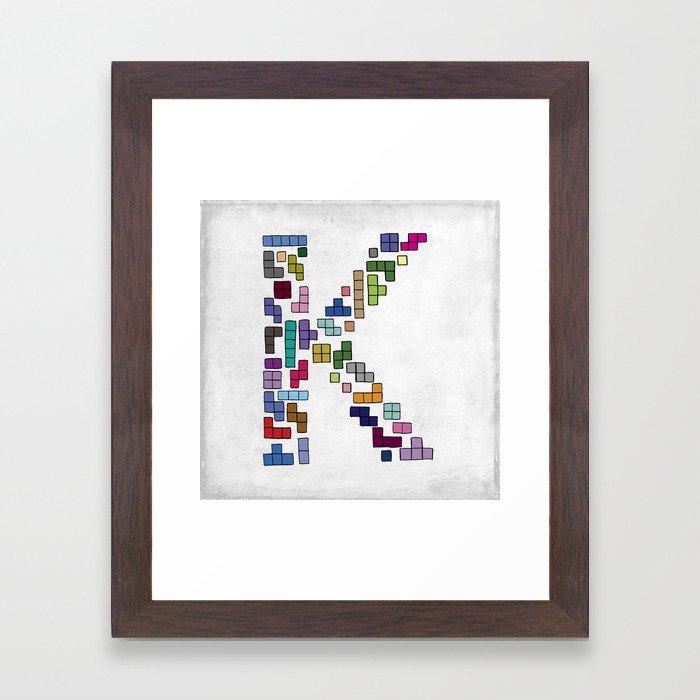 letter k - gaming blocks Framed Art Print