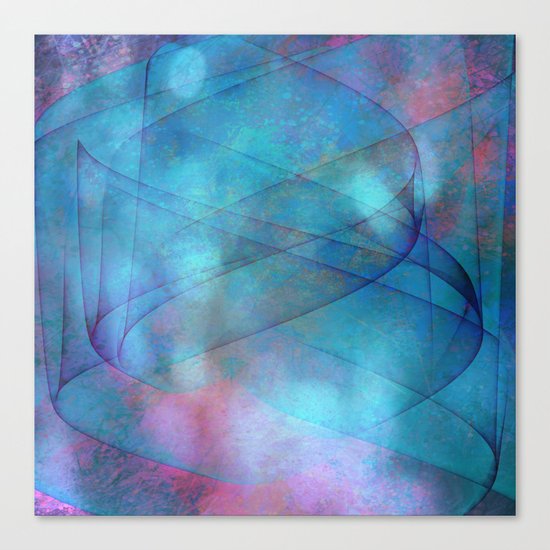 Blue tornado with fairy lights Canvas Print