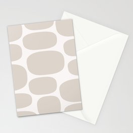 Modernist Spots 251 Linen White and Beige Stationery Card