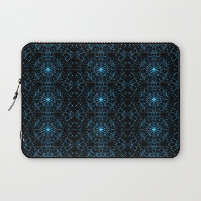 Liquid Light Series 10 ~ Blue Abstract Fractal Pattern Laptop Sleeve