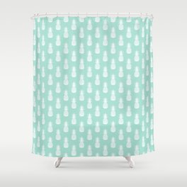 Mint Pineapple Pattern Shower Curtain