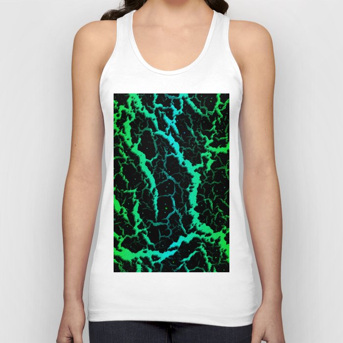 Cracked Space Lava - Green/Cyan Tank Top