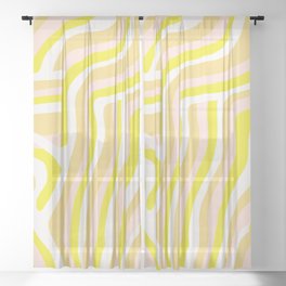 yellow zebra stripes Sheer Curtain