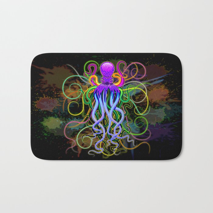 Octopus Psychedelic Luminescence Bath Mat