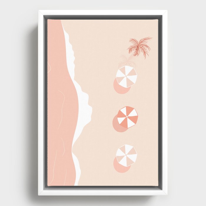 Pink Birds Eye Beach Framed Canvas