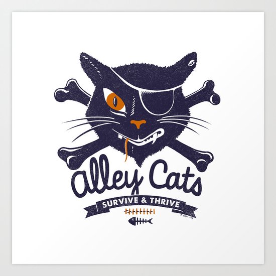 Alley Cats Art Print