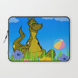 cute dinosaur playing ball Laptop Sleeve