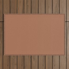 Dark Copper - Brass - Leather Brown Solid Color Parable to Pantone Brass Knuckles 20-0028 Outdoor Rug