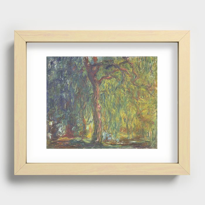 Weeping Willow Forest Painting Recessed Framed Print