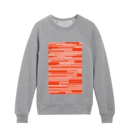 Wright Mid Century Modern Geometric Abstract Pattern in Tomato Orange Kids Crewneck