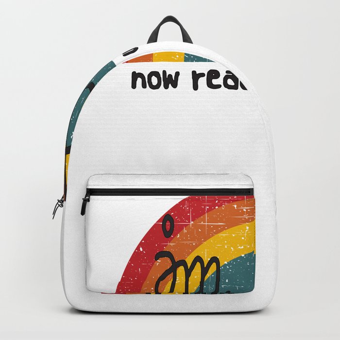 Im Fine - Now Read It Upside Down - Inspiring Gift - Black Lettering & Multi Color Design Backpack