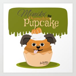 Miniki the Pumpkin Pupcake - Cupcake Critters Art Print | Cupcakecritters, Drawing, Pumpkin, Digital, Pitbull, Pupcake, Cupcakes 
