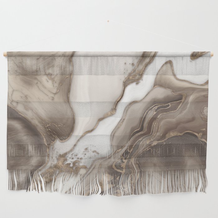 Taupe marble and gold abstract Wall Hanging