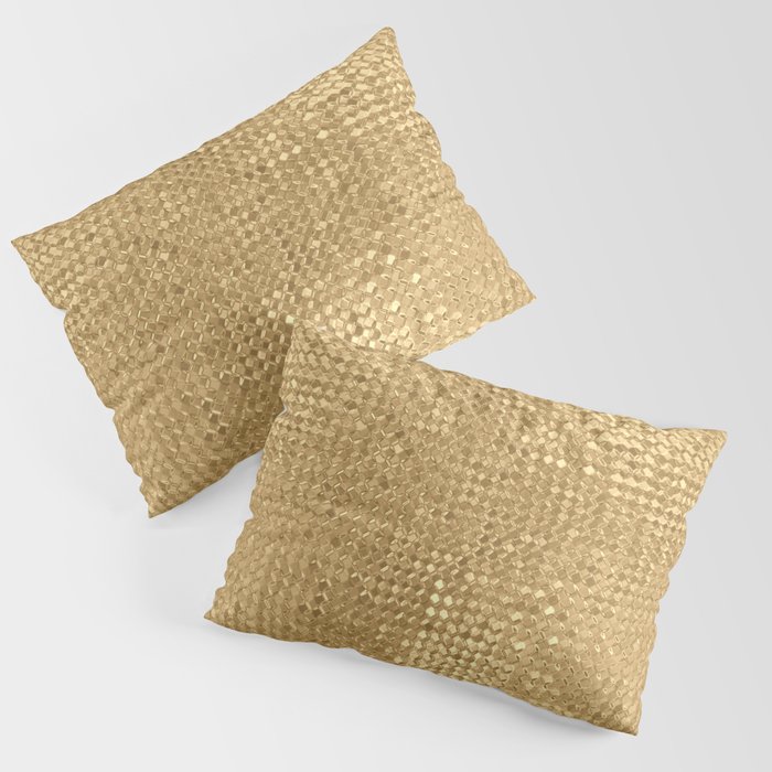 Gold foil seamless pattern, golden glitter texture Pillow Sham