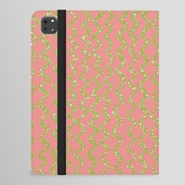 Squiggles In The Sun - Coral Pink and Green iPad Folio Case