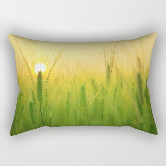 Morning Barley Field Rectangular Pillow