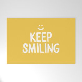 Keep Smiling Quote - Yellow Welcome Mat