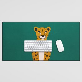 The Stare: Marigold Cheetah Desk Mat