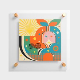 "Lovers" Colorful Modern Geometric Abstraction Floating Acrylic Print
