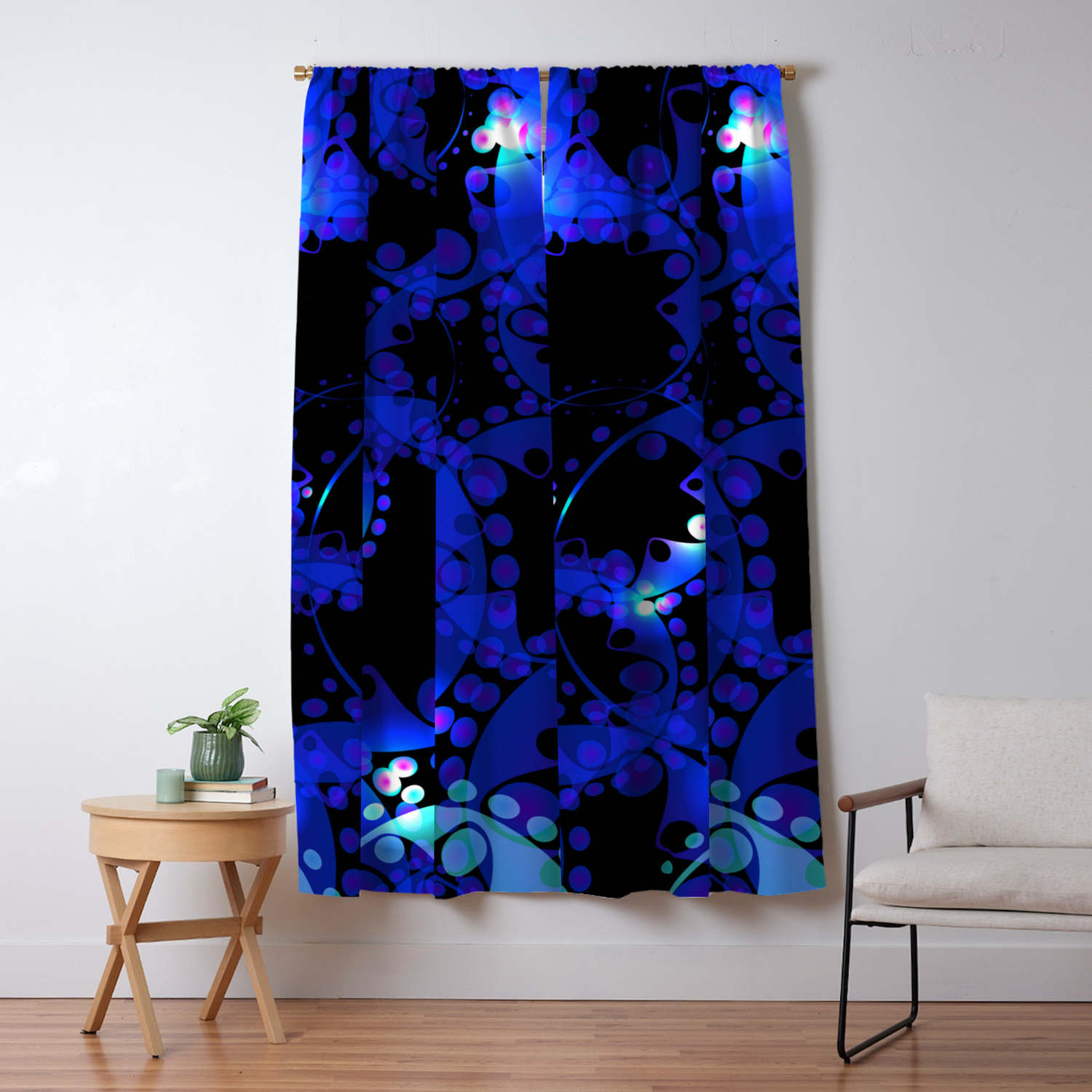 Vector Abstract Glowing Pattern Of Gears And Spheres In Blue And