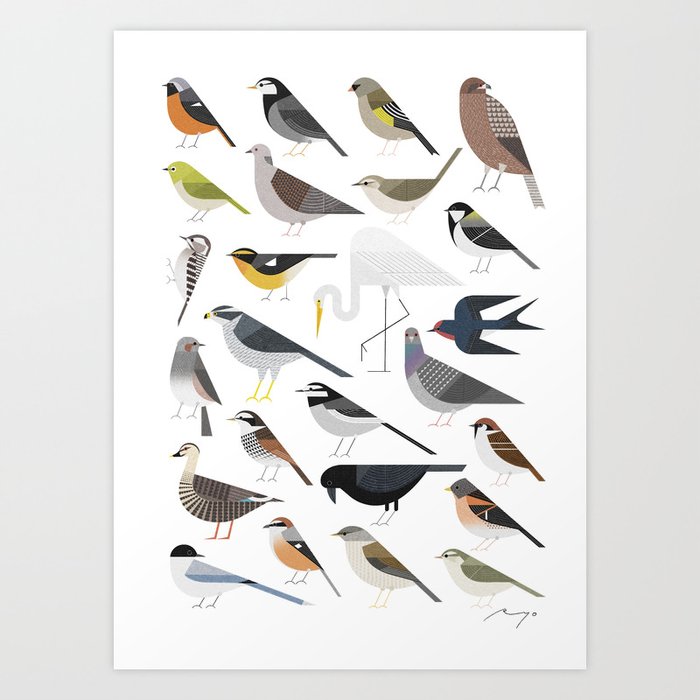25 Birds (2017) Art Print by Ryo Takemasa | Society6