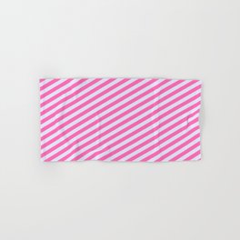 [ Thumbnail: Lavender and Hot Pink Colored Lines Pattern Hand & Bath Towel ]